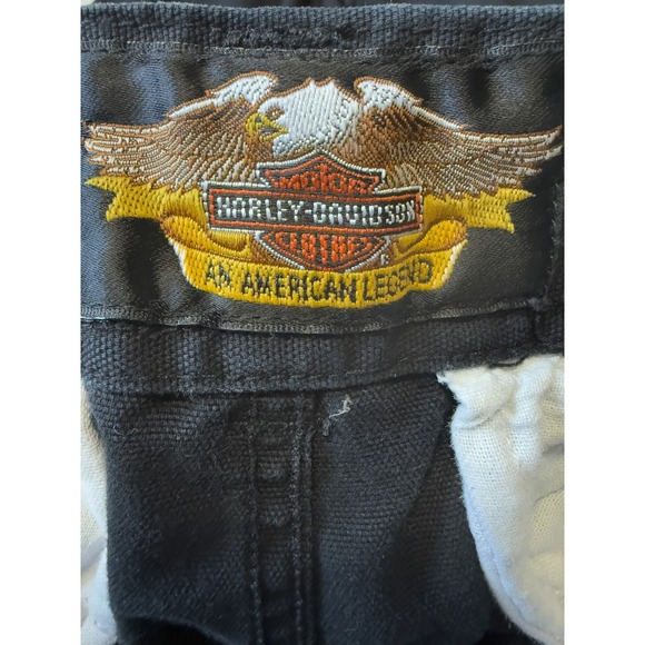 HARLEY DAVIDSON - Men's Vintage Black Chino Pants - Size 36x32 - Picture 6 of 9